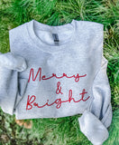 Merry+Bright Embroidered Sweatshirts