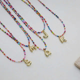 PRE ORDER: Colorful Bubble Initial Necklace