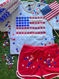 USA DAISY TEE IN LIGHT BLUE