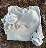 Pumpkin Acorn Leaf Embroidered Sweatshirt