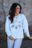Faux Crochet Snowflake Long Sleeve Tee