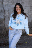 Faux Crochet Snowflake Long Sleeve Tee
