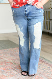 Kiana High Rise Heavy Destroy Flare Jeans