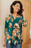 Clarissa Top in Teal Floral