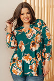 Clarissa Top in Teal Floral