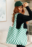 Checkerboard Big Bag in Green & White