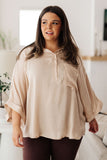 Oversized Dolman Sleeve Top in Champagne