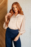 Oversized Dolman Sleeve Top in Champagne