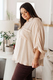 Oversized Dolman Sleeve Top in Champagne