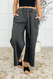 Nina Wide Leg Cropped Pants Ash Black