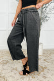 Nina Wide Leg Cropped Pants Ash Black