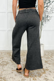 Nina Wide Leg Cropped Pants Ash Black
