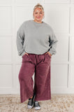 Henigan Wide Leg Cropped Pants in Eggplant