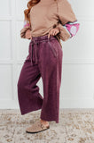 Henigan Wide Leg Cropped Pants in Eggplant