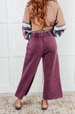 Henigan Wide Leg Cropped Pants in Eggplant