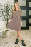 Inspire Collared Neck Dress in Mocha
