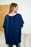 In the Rotation Exposed Seam Tee in Navy