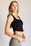 Balance Twill Square Neck Crop Top in Black