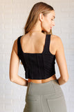 Balance Twill Square Neck Crop Top in Black