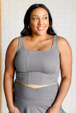 Balance Twill Square Neck Crop Top in Titanium