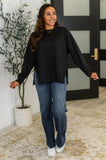 It's The Little Things Relaxed Scuba Pullover in Black