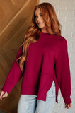 Weekend Relaxed Scuba Pullover in Cabernet