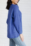 Brushed Melange Hacci Long Sleeve Tee in Bright Blue