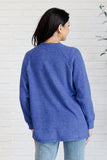 Brushed Melange Hacci Long Sleeve Tee in Bright Blue