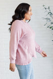 Brushed Melange Hacci Long Sleeve Tee in Light Rose