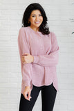 Brushed Melange Hacci Long Sleeve Tee in Light Rose