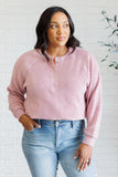 Brushed Melange Hacci Long Sleeve Tee in Light Rose