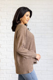 Brushed Melange Hacci Long Sleeve Tee in Mocha