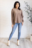 Brushed Melange Hacci Long Sleeve Tee in Mocha