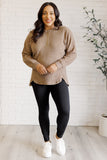 Brushed Melange Hacci Long Sleeve Tee in Mocha