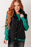 Layering Quilted Puffer Vest in Black