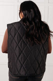 Layering Quilted Puffer Vest in Black