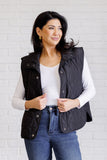 Layering Quilted Puffer Vest in Black