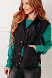 Layering Quilted Puffer Vest in Black