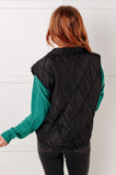 Layering Quilted Puffer Vest in Black