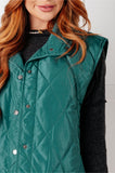 Layering Quilted Puffer Vest in Hunter Green