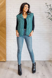 Layering Quilted Puffer Vest in Hunter Green