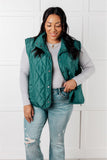 Layering Quilted Puffer Vest in Hunter Green