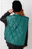 Layering Quilted Puffer Vest in Hunter Green