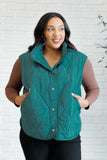 Layering Quilted Puffer Vest in Hunter Green