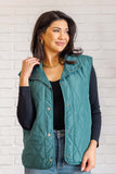 Layering Quilted Puffer Vest in Hunter Green