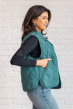 Layering Quilted Puffer Vest in Hunter Green