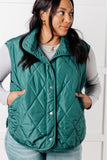 Layering Quilted Puffer Vest in Hunter Green