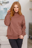 Cassandra Mock Neck Pullover in Cocoa