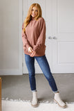 Cassandra Mock Neck Pullover in Cocoa