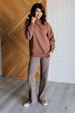 Marcy Mineral Wash Waffle Knit Pants in Brown